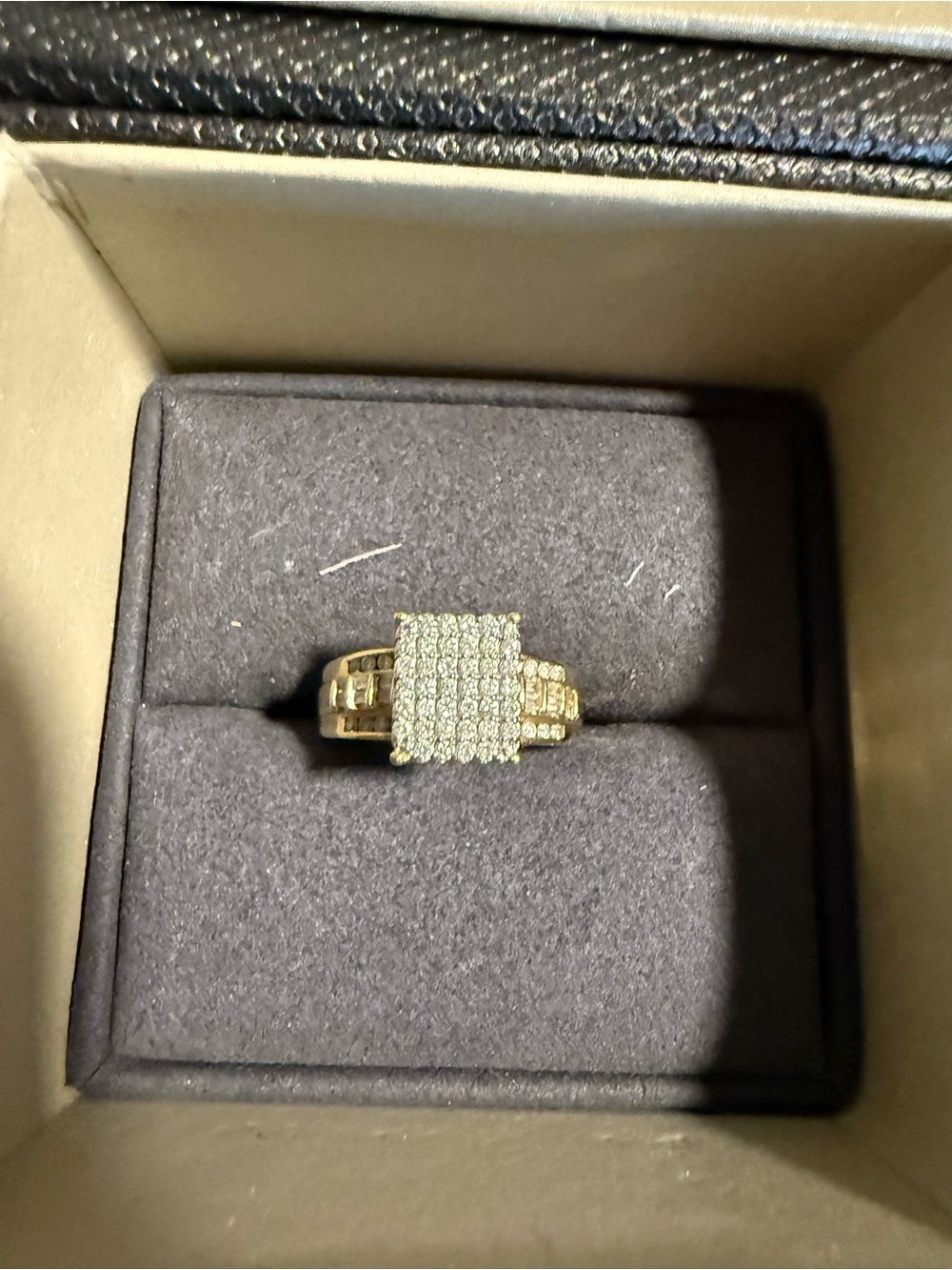 Gold Micro-Pave Square Cluster Ring in Yellow Gold